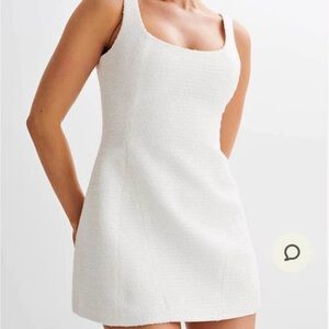 Meshki White Textured Mini Dress